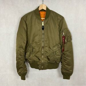 Olive Alpha Industries bomber jacket size Small